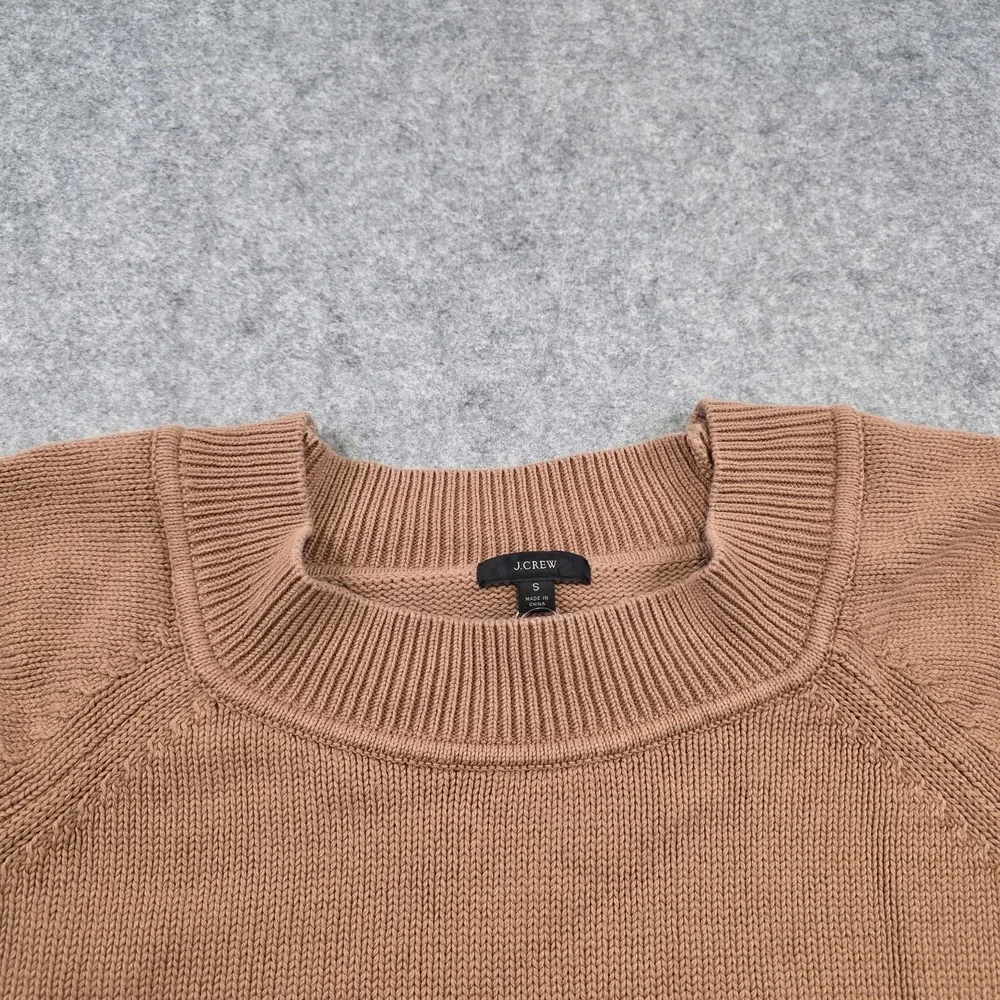 J.Crew Relaxed-Sleeve Boatneck Beach Sweater Womens Small Brown Cotton Pullover